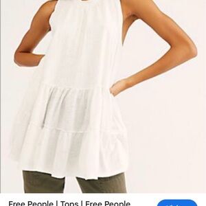 Free People White Sleeveless Tunic